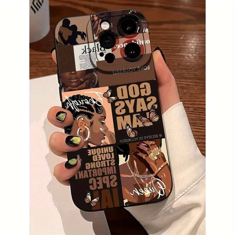 1Pc Black For iPhone 16 Phone Case Phone Cover
