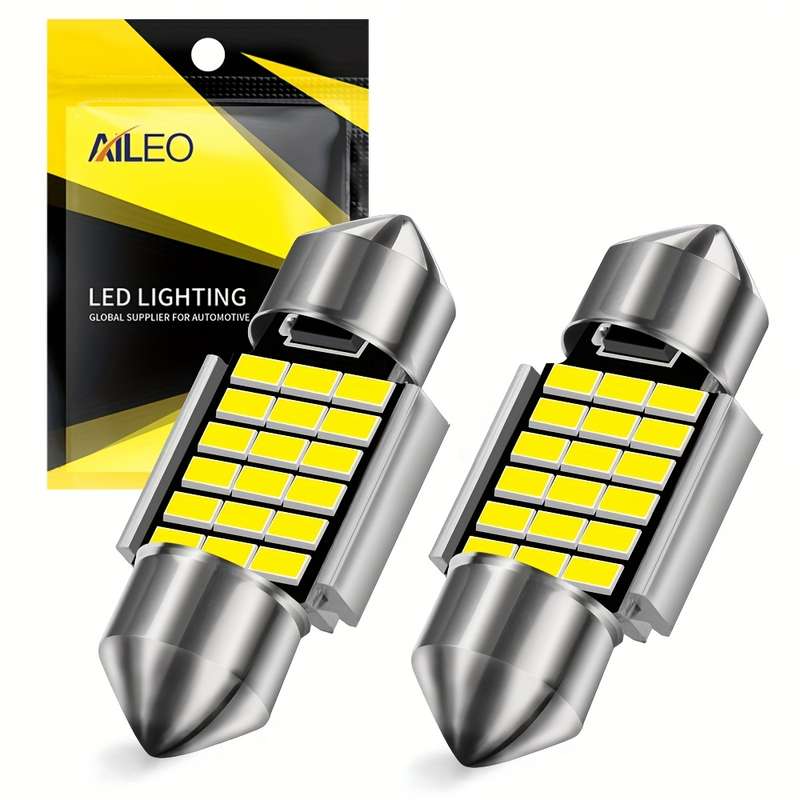 2pcs 31mm LED Dome Lights 6000K 12V C10W C5W 4014 Chip Error-Free Indoor Car Int
