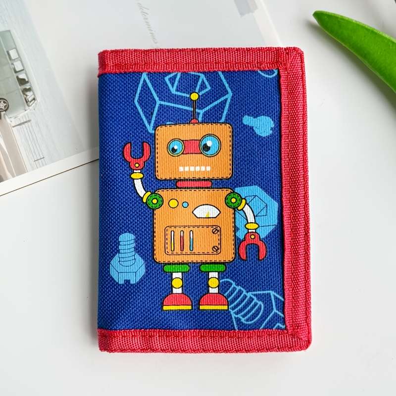 1pc Three fold wallet with cartoon print zipper pocket and card slot multiple card slots perfect