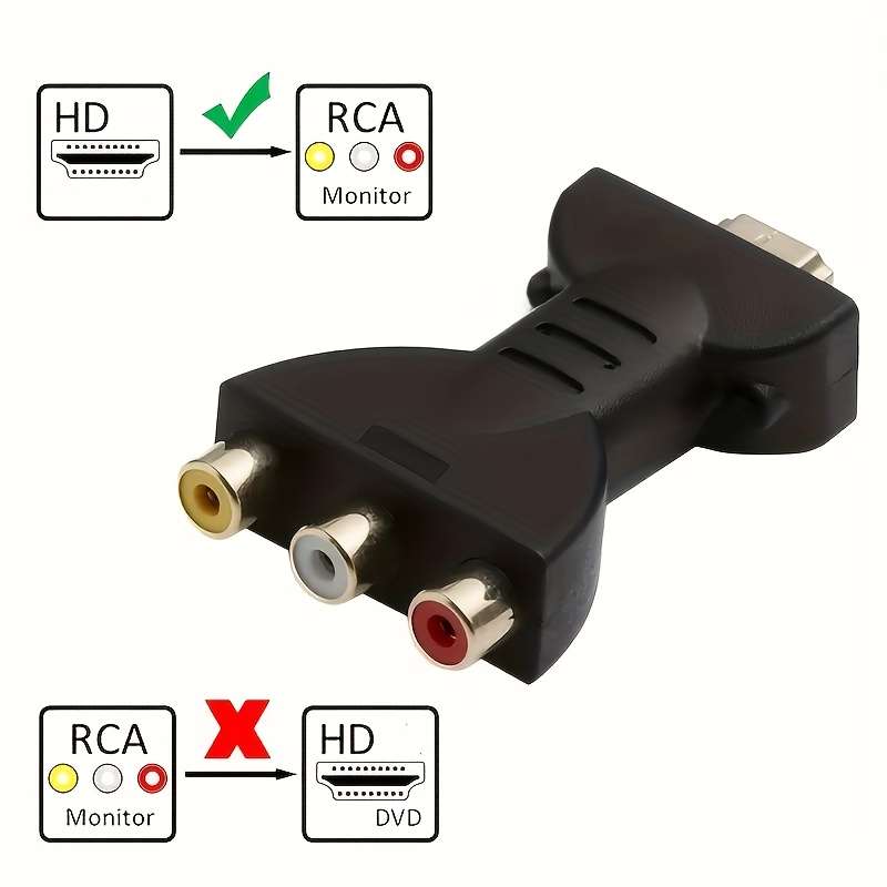 1 Pack Hdtv To 3 Rca Audio Video Av Component Converter