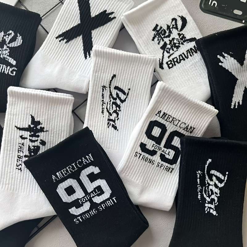 5 Pairs Random Colors One Size High Elastic Socks
