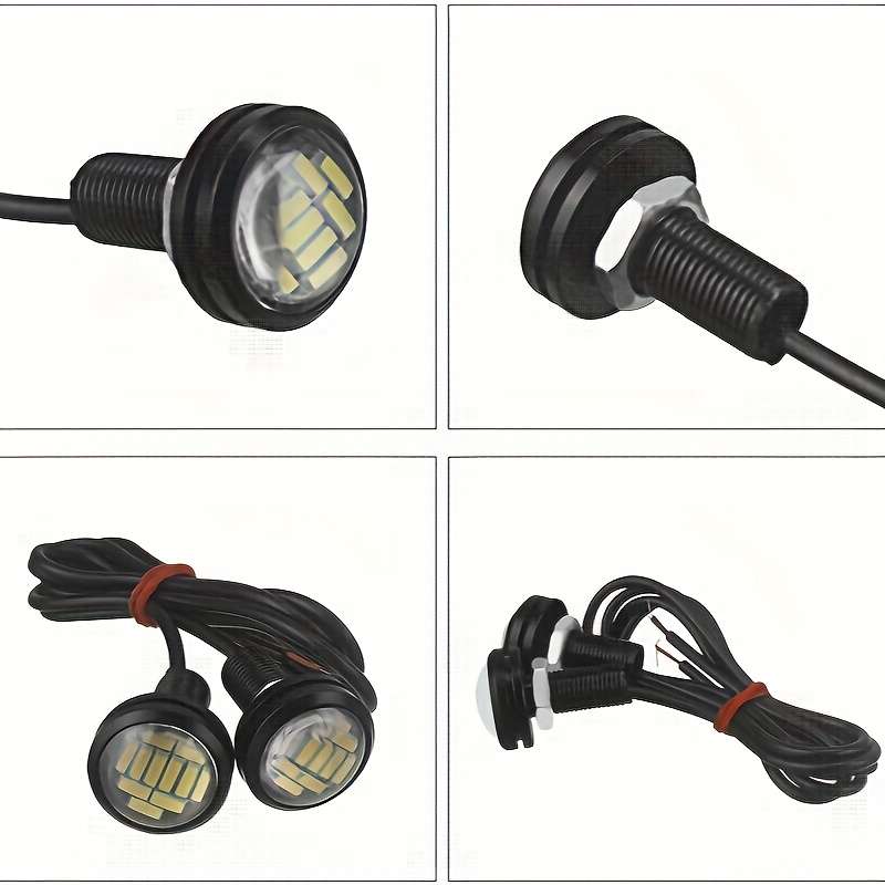 2pcs Ultra Bright LED License Plate Lights 23mm Eagle Eye Design 12SMD 500-800 Lu