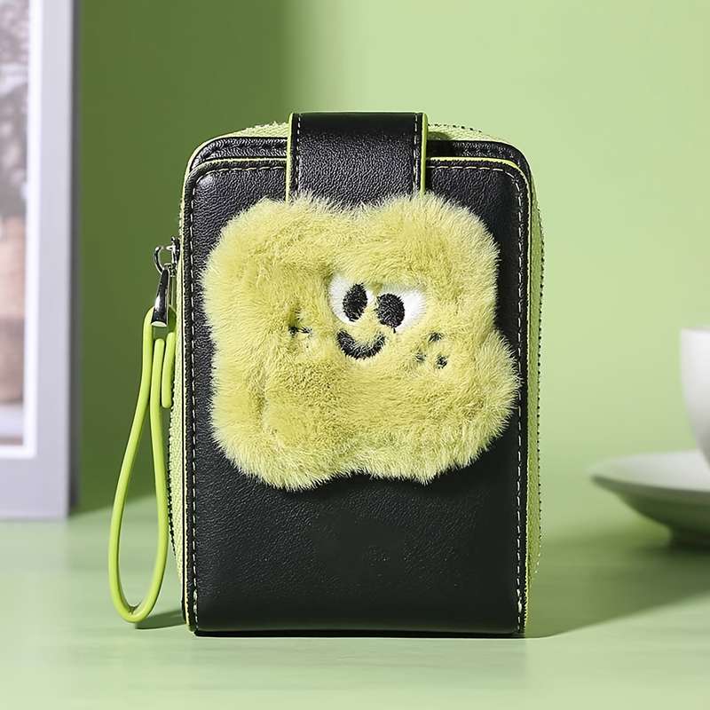 1pc Plush Women's Credit Card Wallet with ID Window Multi-Card Box Wallet Casual Multi-Compartment