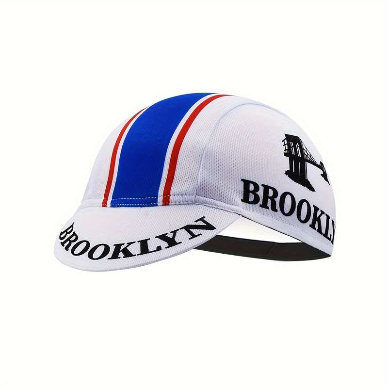 1pc Oscrolling Retro-Style Breathable Cycling Cap with UV Protection Colorful Striped Design Poly