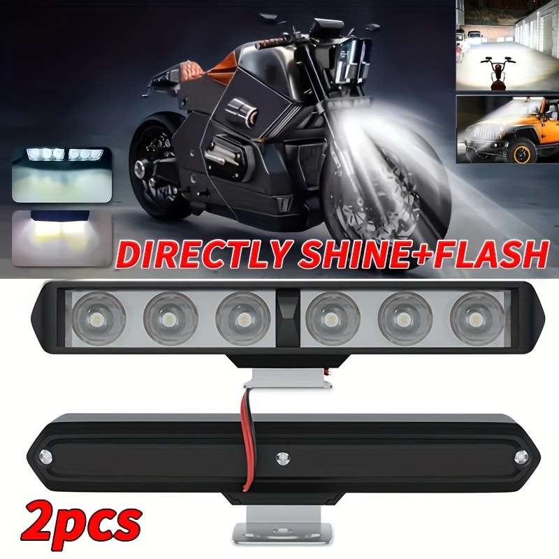 2pcs LED Car Lights White Color Motorcycle Off-road Vehicle Direct Shine + Flash 1