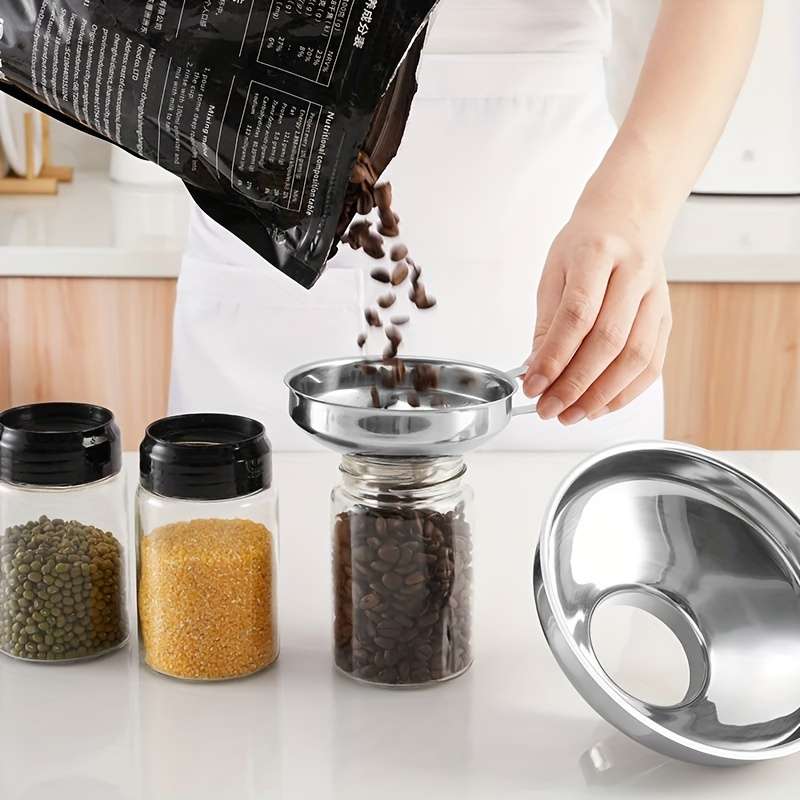 2pcs set Stainless Steel Wide-Mouth Funnel for Canning Salad Dressing More Easy Clean Foo