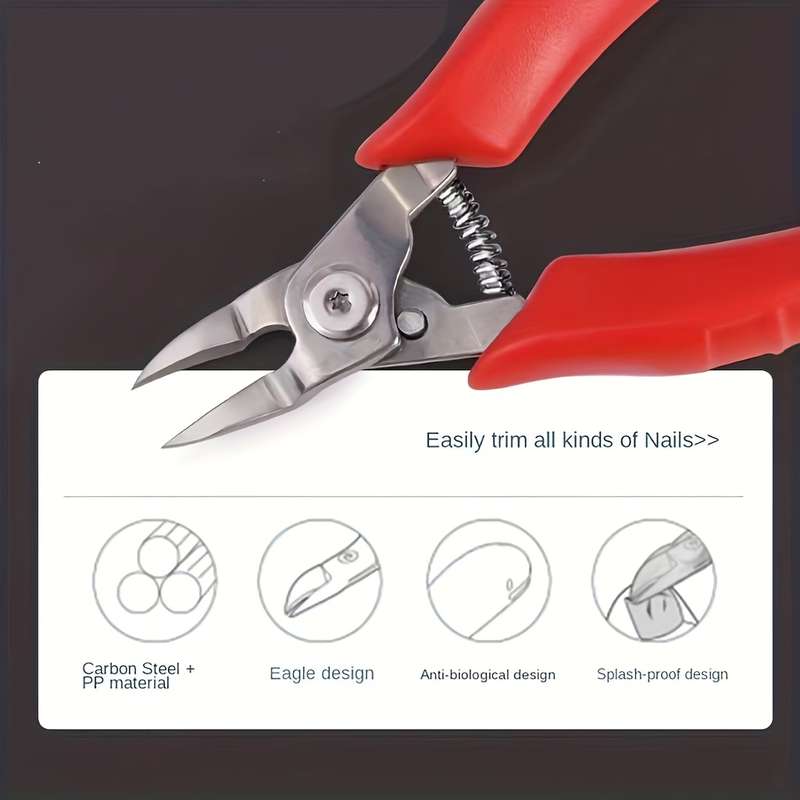 1pc Classic Professional Toenail Clippers Extra Sharp Pointed Nose Blades Stainless Steel Co