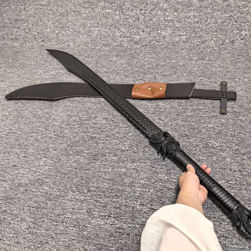Toy Weapons Color Black Plastic Faucet Long Knife  Add  Display Stand  Add  Pu Leather Case