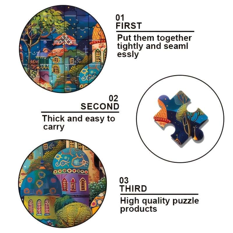 1000pcs Frameless Oblong Paper Jigsaw Puzzle Artistic Landscape Craft Wall Decor fo