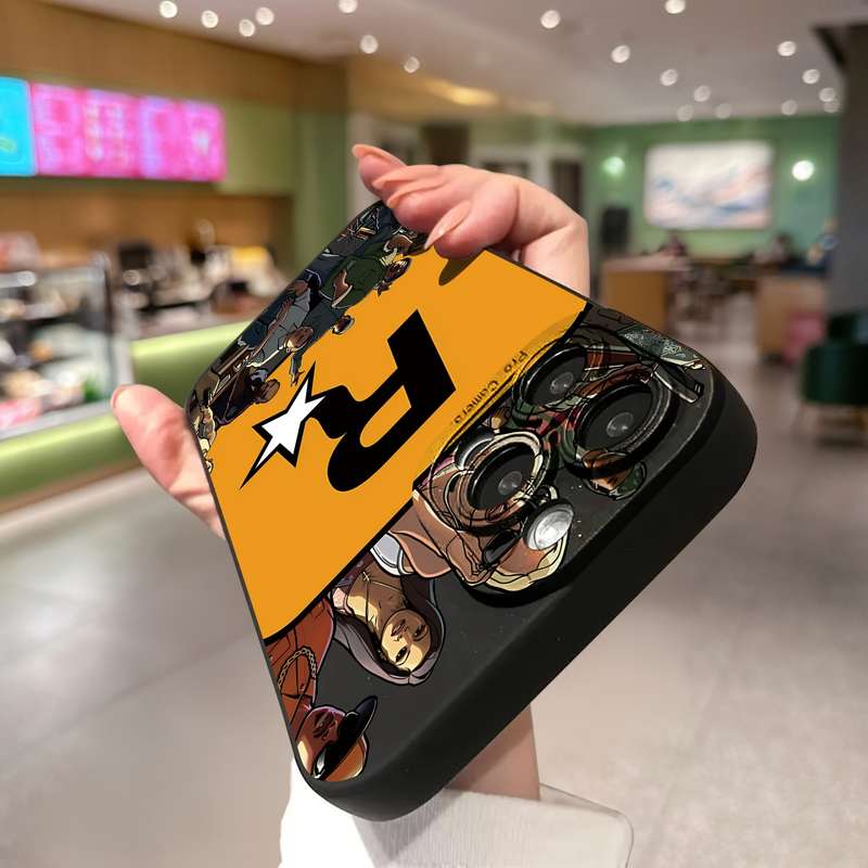 1Pc Black For iPhone 13 Pro Max Character R Star Phone Case