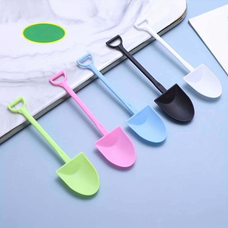 100pcs Colorful Disposable Plastic Spatula Spoons Perfect for Ice Cream Cake Cheese Desse