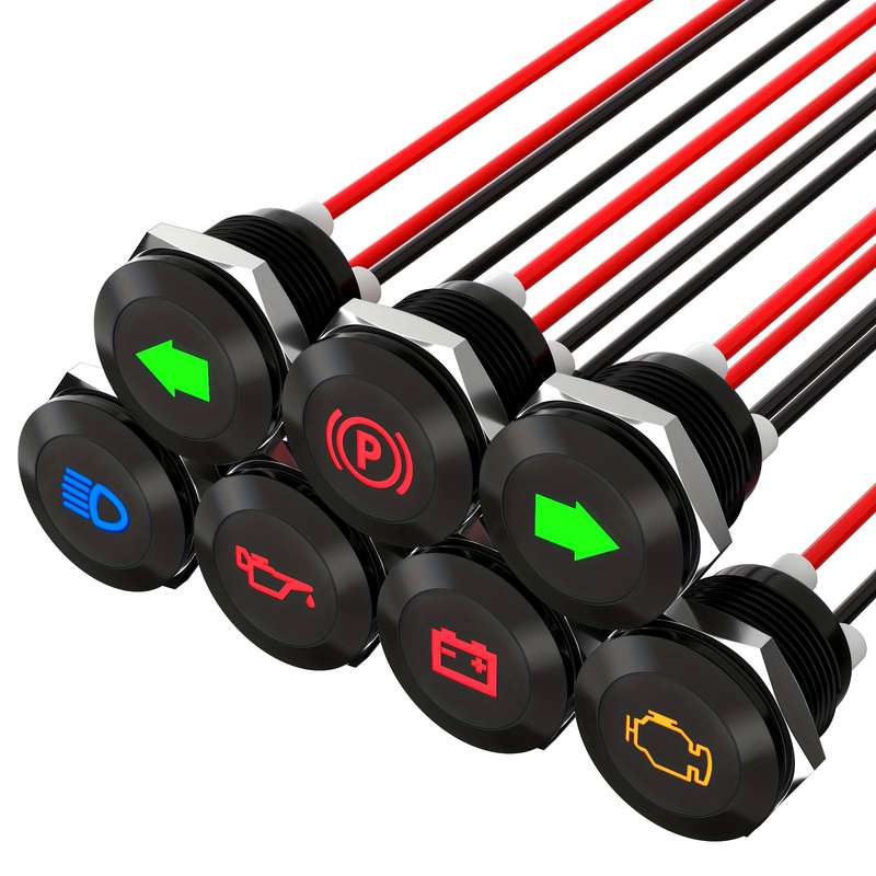 7 Types of 12Mm Automotive Modification Signal Light Strips with LED Metal Flat Head