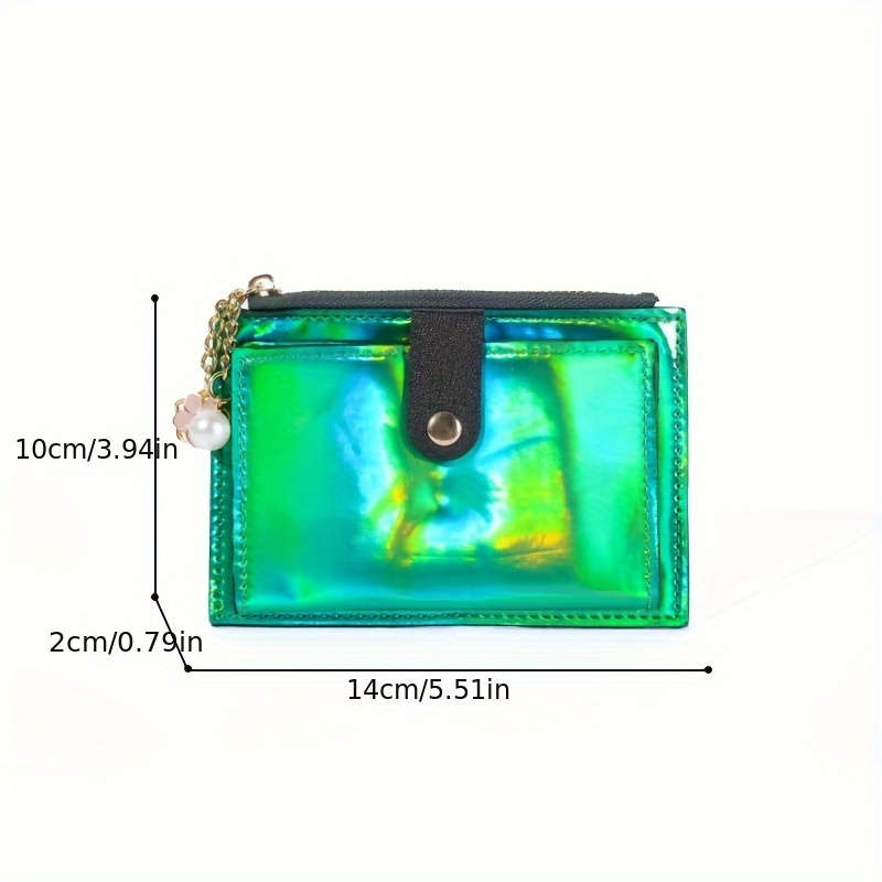 1pc Holographic Wallet For Women Ultra-Thin Multi-Function Card Holder Patent Leather PU Coin Pur