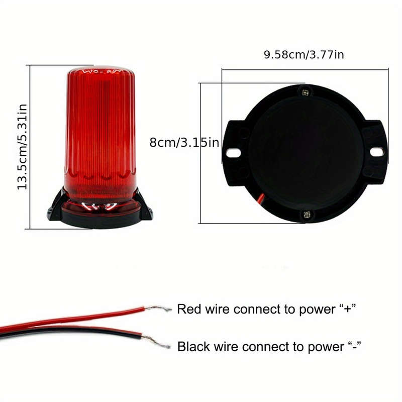 1pc White Magnetic Beacon Light 12V-24V Flashing Amber Emergency Light for Cars and T