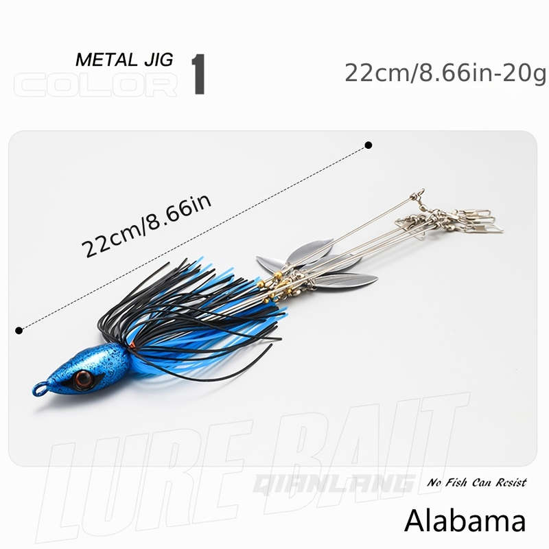 1pc Alabama Rig Fishing Lure Set 22cm 20g with Stainless Steel Resin Metal Baits and Spinning S