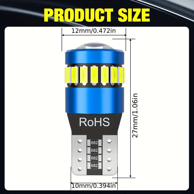 2pcs T10 LED CANBUS decoding Super Bright White Car Interior Side Lights 5W5 12V 5W 1