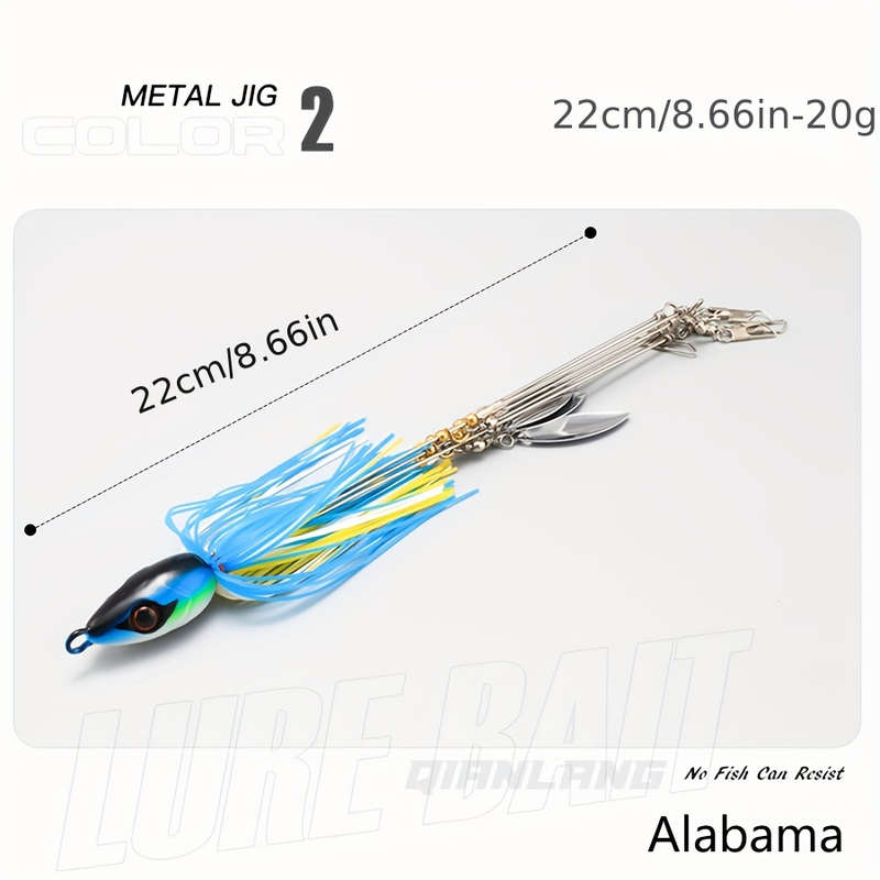1pc Alabama Rig Fishing Lure Set 22cm 20g with Stainless Steel Resin Metal Baits and Spinning S