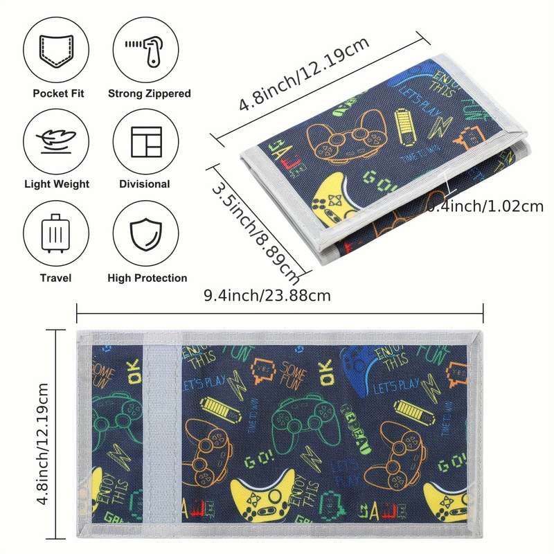 1pc Trifold Wallet Fashionable Print Casual Portable Coin Purse Durable Card Clip Large Capacit