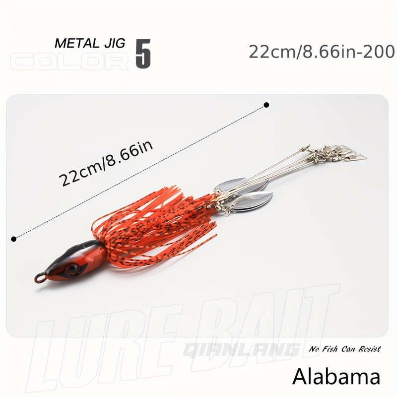 1pc Alabama Rig Fishing Lure Set 22cm 20g with Stainless Steel Resin Metal Baits and Spinning S