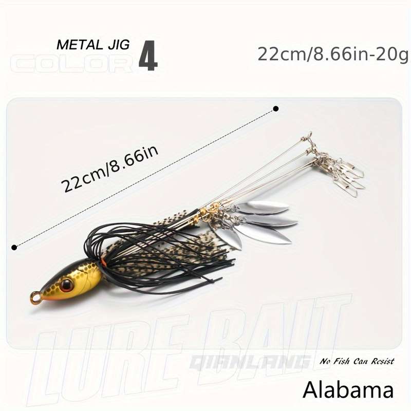 1pc Alabama Rig Fishing Lure Set 22cm 20g with Stainless Steel Resin Metal Baits and Spinning S
