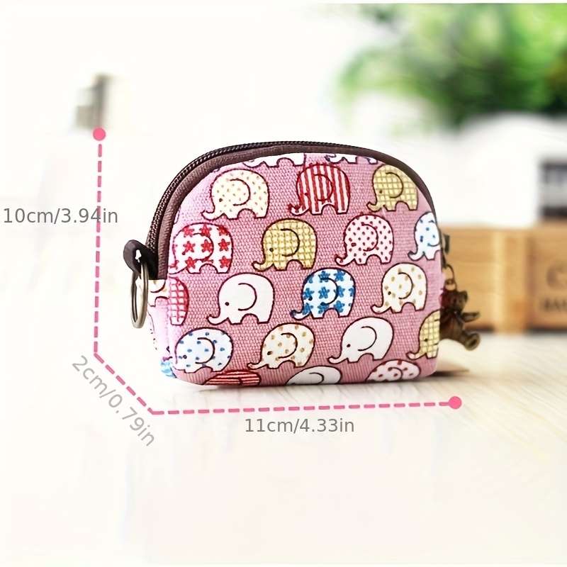 1pc Women's Cute Cartoon Cat Print Canvas Clutch WalletZippered Coin Purse with Animal Design L