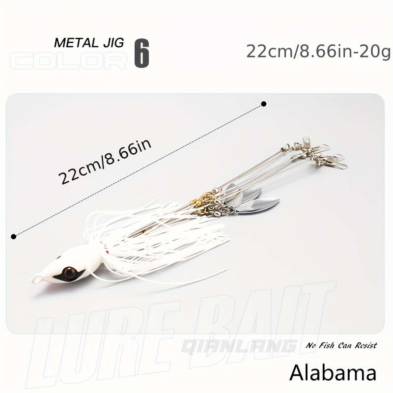 1pc Alabama Rig Fishing Lure Set 22cm 20g with Stainless Steel Resin Metal Baits and Spinning S