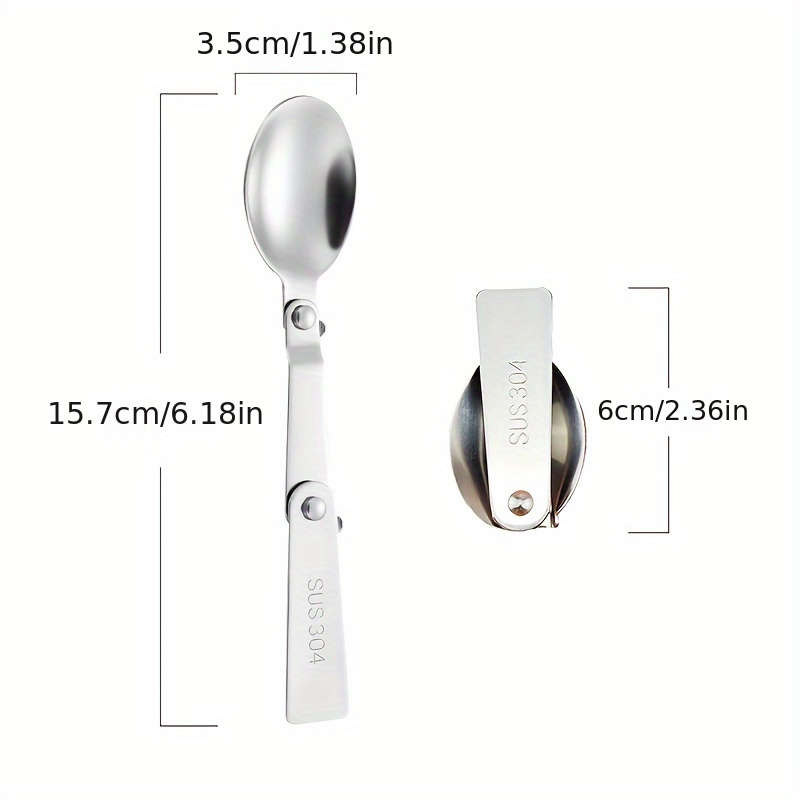 1pc 3-in-1 Portable Travel Spoon Compact Camping Spoon with Fork and Bottle Opener Ideal for