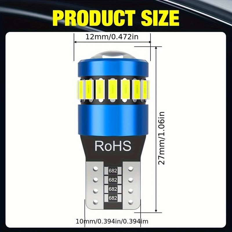 2pcs T10 LED CANBUS decoding Super Bright White Car Interior Side Lights 5W5 12V 5W 1
