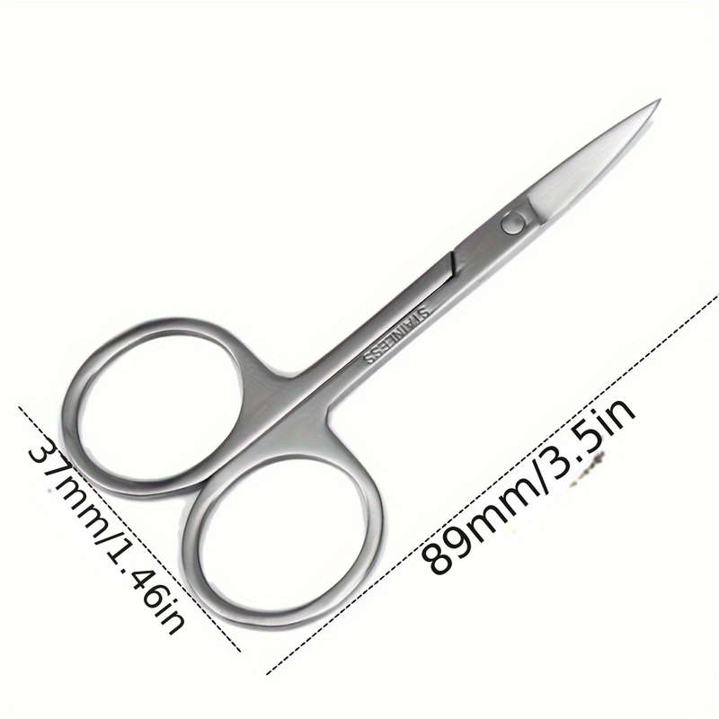 1pc Stainless Steel Eyebrow Trimmer Facial Scissors Unisex Nose Hair and Beard Trimming Shear