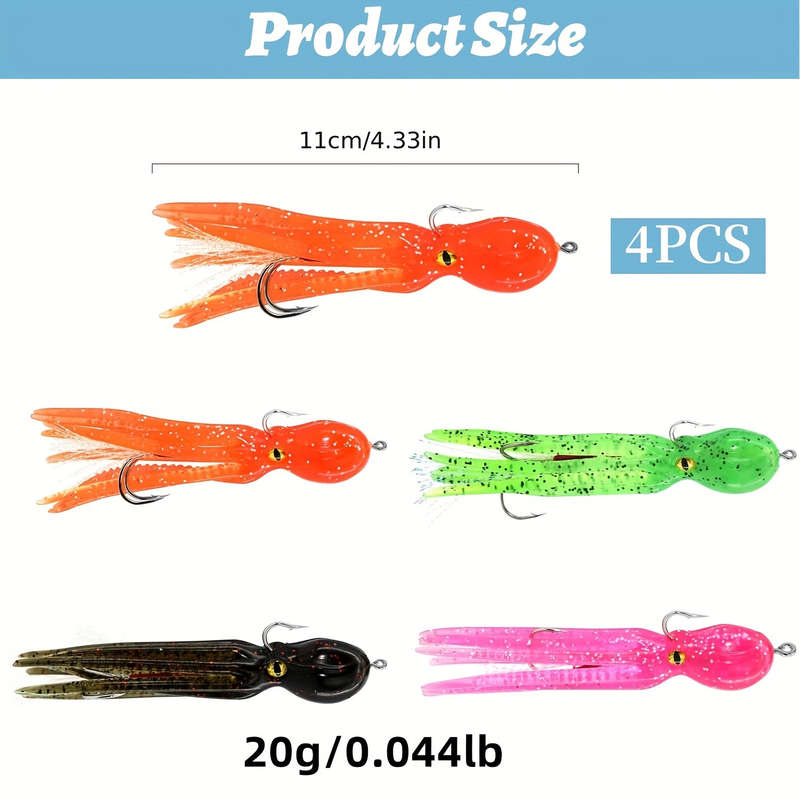 1pc Octopus Soft BaitFishing Lures for Bass Fishing Jig Head Swim Shad Lure
