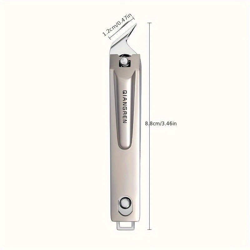 1pc Nail Clippers Stainless Steel Straight Blade Anti-Displacement Design Unisex Nail Trim