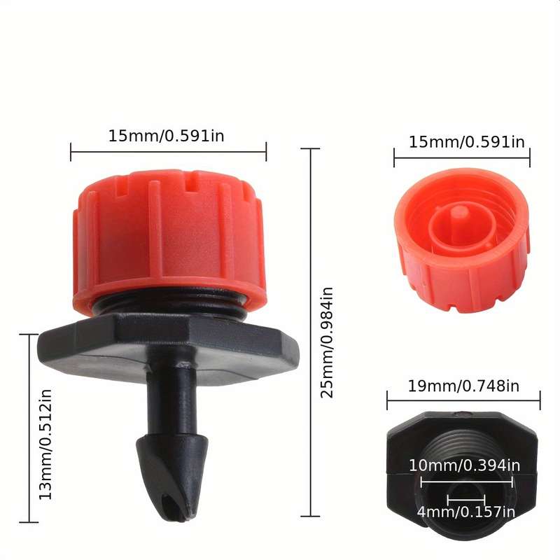 200Pcs Irrigation Drip Head Nozzle Adjustable Water Drop Head