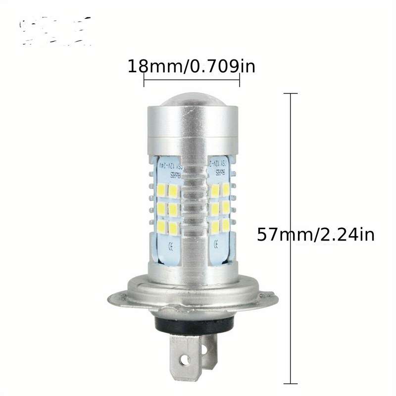 2pcs H7 H4 LED Headlight Bulbs High Low Beam 6000K Super White Lights Car Fog Lights