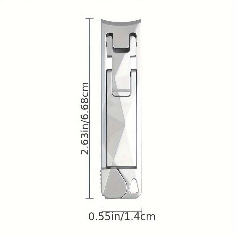 1pc Stainless Steel Fingernail Clippers with Concave Blade and Nail File Compact Diamond Cut