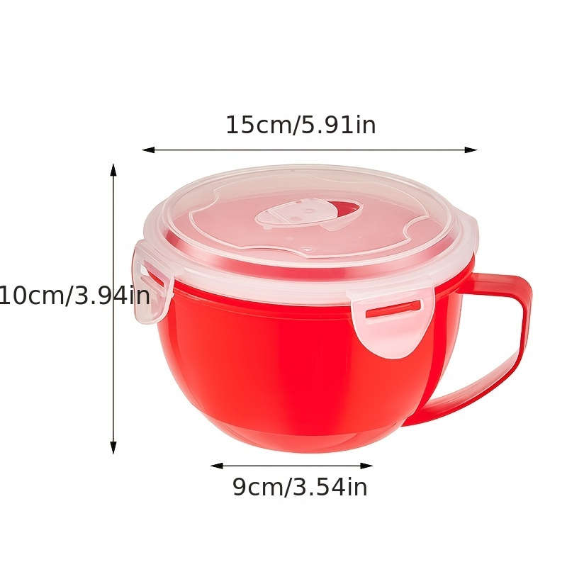 1pc Convenient Portable Sealed Instant Noodle Bowl Microwave Ramen Pot Instant Noodle Bowl C
