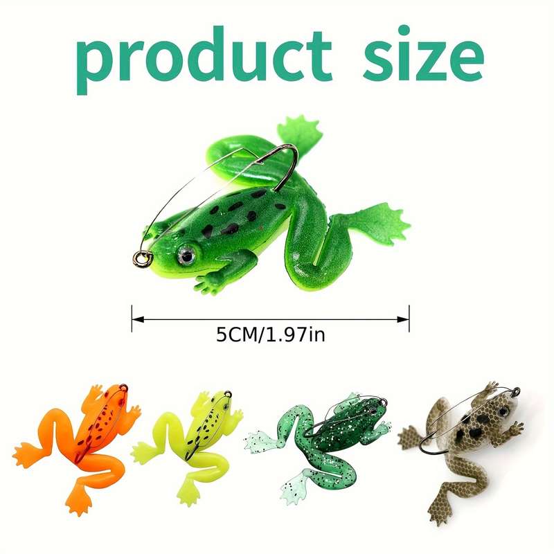 1pc Soft Frog Lure with Weedless Hook Realistic Rubber Swim Bait for Freshwater Saltwater F