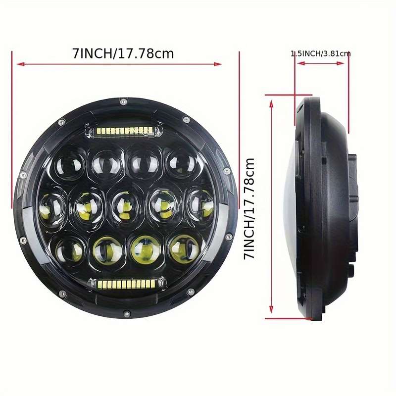 1pc 17.78cm Round Spot LED Light High LowBeam DRL LED Work Driving Lamp Fog Lamp ForT