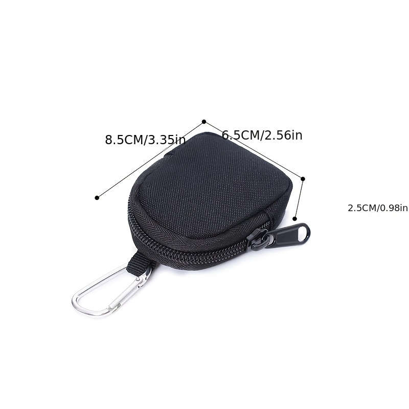 1pc Durable Nylon Mini Wallet with ZipperVersatile Coin Purse Wireless Earbud Key Holder in B