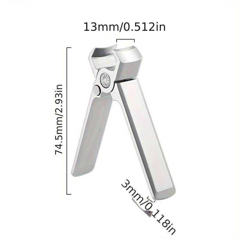1pc Classic Style Stainless Steel Nail Clippers Wide Jaw Concave Blade Edge Unscented Ideal