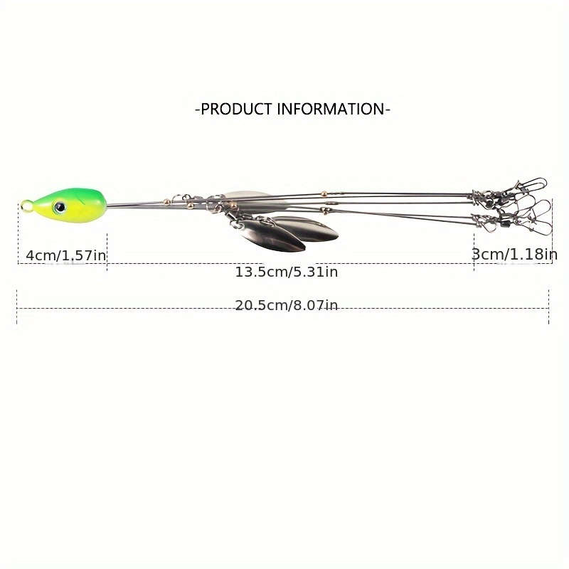 1pc Ultimate All-Purpose Fishing Bait Kit Durable Lure with Vibrant Willow Blade Swivel
