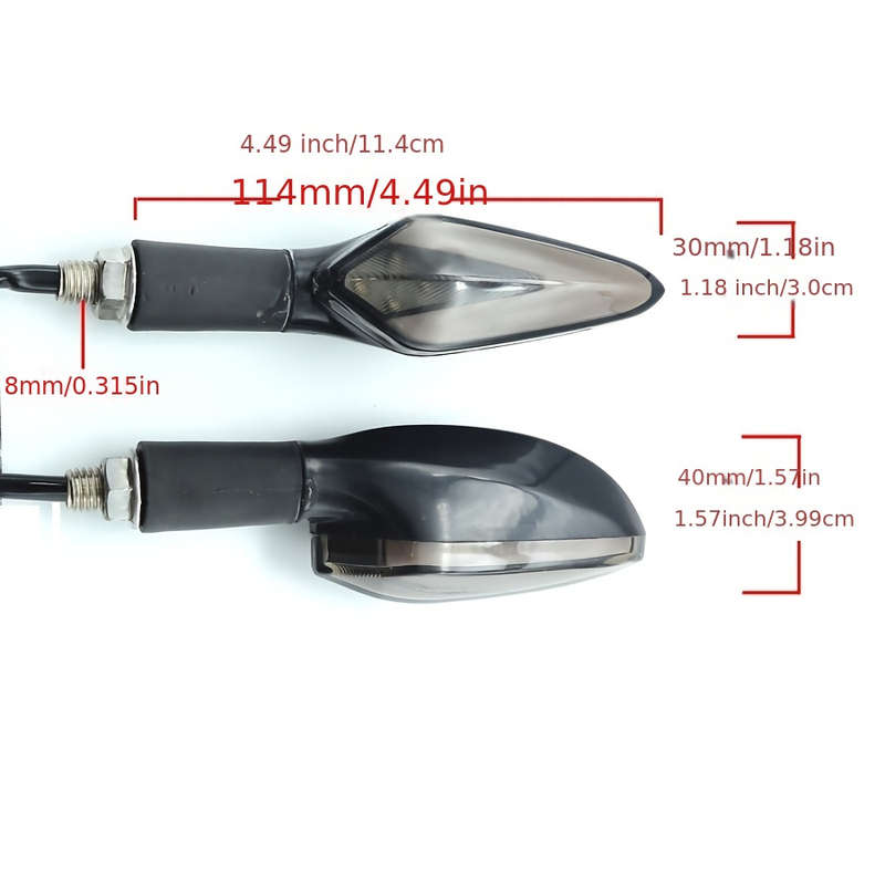 2pcs LED Motorcycle Turn Signal Lights 12V 8mm Daytime Running Lights for Motor Vehi