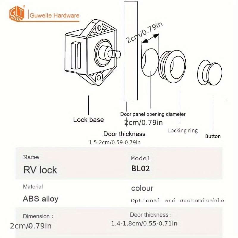 Lock Color Nickel On White Model Bl02