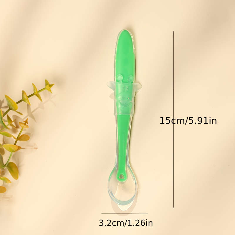 1pc Soft Silicone Youngsters Feeding Spoon Gentle Safe for Youngsters Youngsters Dust-Pro