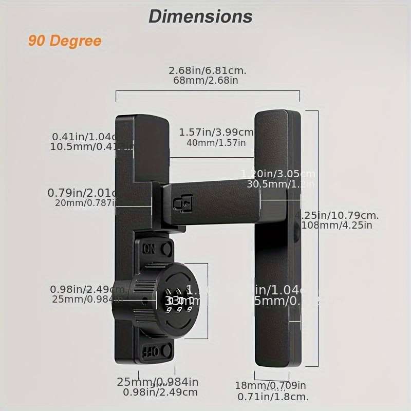 Lock Model 180 Degree Flat Black