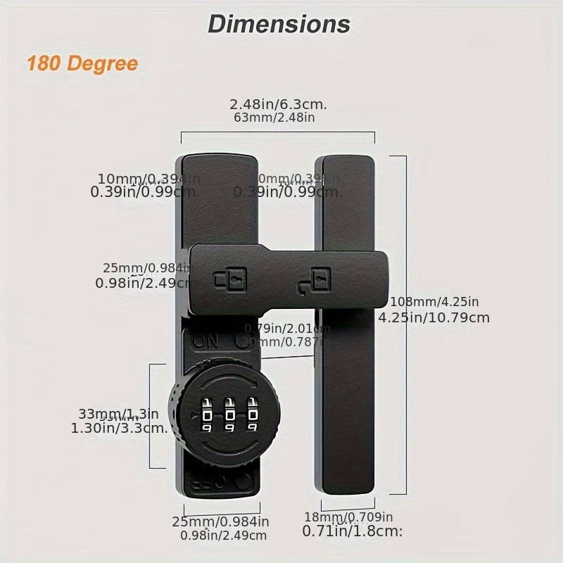 Lock Model 180 Degree Flat Black