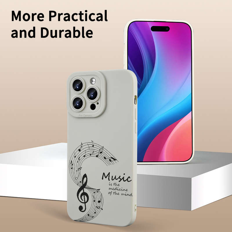 1Pc Ivory White For iPhone 7 Plus 8 Plus Five Line Music Phone Case