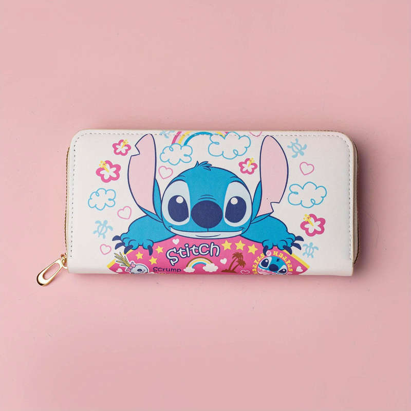 1pc Stitch Cartoon PU Wallet Cute Handheld Coin Purse with Credit Card Holder and Independent