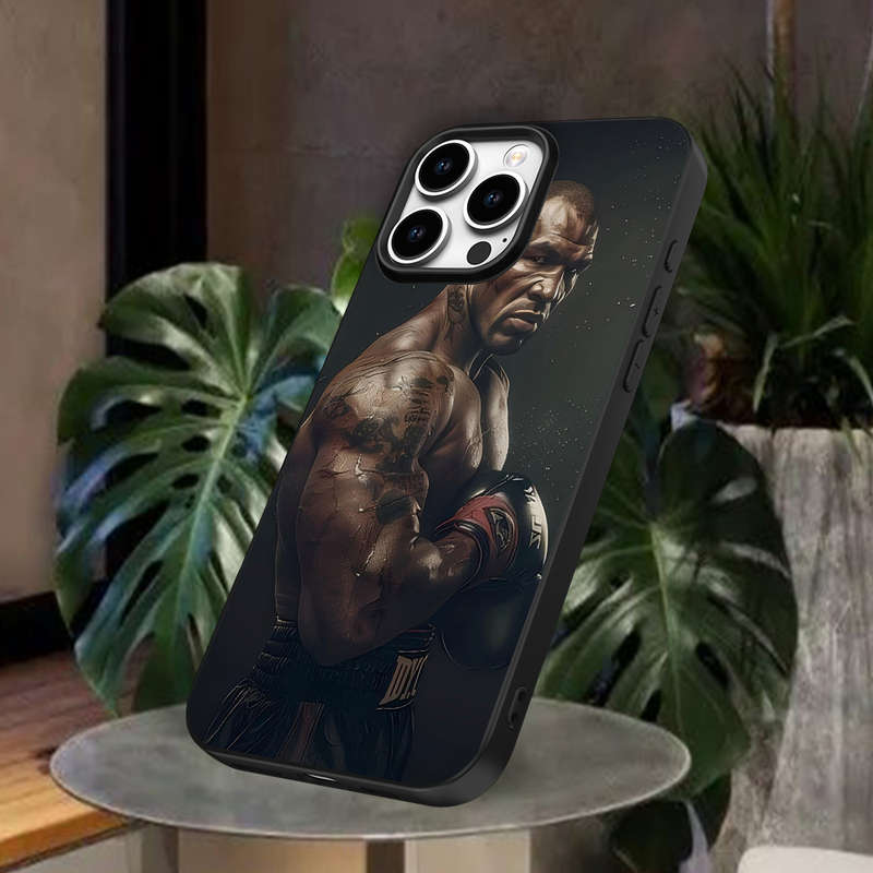 1Pc Black For iPhone XS Boxing King Pattern Phone Case