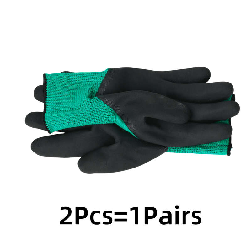Work Gloves Color Thickened Coating   Green Size 2Pcs 1Pair
