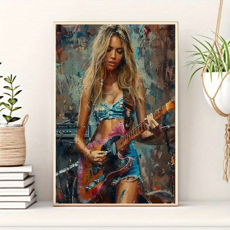 1pc  Vibrant Music-Themed Canvas Print 30.48x40.64cm Frameless High-Quality Wall Art Decor M